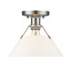Golden - 3306-FM PW-OP - One Light Flush Mount - Orwell - Pewter
