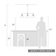 Orwell Three Light Linear Pendant (3306-LP BLK-BCB)