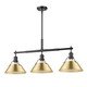 Orwell Three Light Linear Pendant (3306-LP BLK-BCB)