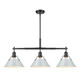 Golden - 3306-LP BLK-DB - Three Light Linear Pendant - Orwell - Matte Black