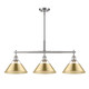 Golden - 3306-LP PW-BCB - Three Light Linear Pendant - Orwell - Pewter