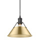 Orwell One Light Pendant (3306-M BLK-BCB)