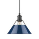 Orwell One Light Pendant (3306-M BLK-NVY)