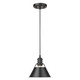 Golden - 3306-S BLK-BLK - One Light Mini Pendant - Orwell - Matte Black