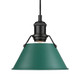 Golden - 3306-S BLK-GN - One Light Pendant - Orwell - Matte Black