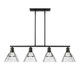 Kepler Four Light Linear Pendant (3308-LP BLK-WTG)