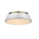 Golden - 3602-14 AB-WH - Two Light Flush Mount - Duncan - Aged Brass
