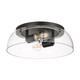 Duncan Two Light Flush Mount (3602-14 BLK-CLR)