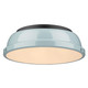 Golden - 3602-14 BLK-SF - Two Light Flush Mount - Duncan - Matte Black