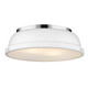 Golden - 3602-14 CH-WHT - Two Light Flush Mount - Duncan - Chrome