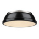 Golden - 3602-14 PW-BK - Two Light Flush Mount - Duncan - Pewter