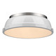 Golden - 3602-14 PW-WH - Two Light Flush Mount - Duncan - Pewter