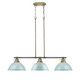 Golden - 3602-3LP AB-SF - Three Light Linear Pendant - Duncan - Aged Brass