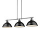 Duncan Three Light Linear Pendant (3602-3LP CH-BLK)