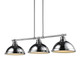 Golden - 3602-3LP CH-CH - Three Light Linear Pendant - Duncan - Chrome