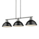 Duncan Three Light Linear Pendant (3602-3LP PW-BLK)
