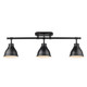 Duncan Three Light Semi-Flush Mount (3602-3SF BLK-BLK)