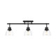 Duncan Three Light Semi-Flush Mount (3602-3SF BLK-CLR)