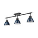 Duncan Three Light Semi-Flush Mount (3602-3SF BLK-NVY)