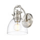 Golden - 3602-BA1 PW-CLR - One Light Vanity - Duncan - Pewter