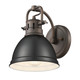 Golden - 3602-BA1 RBZ-BLK - One Light Vanity - Duncan - Rubbed Bronze