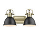 Duncan Two Light Bath Vanity (3602-BA2 AB-BLK)