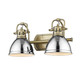 Golden - 3602-BA2 AB-CH - Two Light Bath Vanity - Duncan - Aged Brass