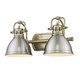 Golden - 3602-BA2 AB-PW - Two Light Bath Vanity - Duncan - Aged Brass