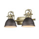 Golden - 3602-BA2 AB-RBZ - Two Light Bath Vanity - Duncan - Aged Brass