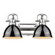 Golden - 3602-BA2 CH-BK - Two Light Bath Vanity - Duncan - Chrome