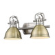 Golden - 3602-BA2 PW-AB - Two Light Bath Vanity - Duncan - Pewter