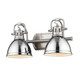 Golden - 3602-BA2 PW-CH - Two Light Bath Vanity - Duncan - Pewter