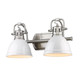 Golden - 3602-BA2 PW-WH - Two Light Bath Vanity - Duncan - Pewter