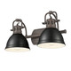 Golden - 3602-BA2 RBZ-BLK - Two Light Vanity - Duncan - Rubbed Bronze