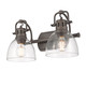 Golden - 3602-BA2 RBZ-CLR - Two Light Vanity - Duncan - Rubbed Bronze