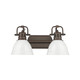 Duncan Two Light Vanity (3602-BA2 RBZ-WH)