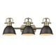 Golden - 3602-BA3 AB-RBZ - Three Light Bath Vanity - Duncan BCB - Aged Brass