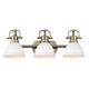 Golden - 3602-BA3 AB-WHT - Three Light Bath Vanity - Duncan - Aged Brass