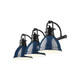 Duncan Three Light Vanity (3602-BA3 BLK-NVY)