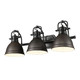Golden - 3602-BA3 BLK-RBZ - Three Light Vanity - Duncan - Matte Black