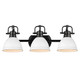 Golden - 3602-BA3 BLK-WHT - Three Light Bath Vanity - Duncan - Matte Black