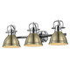 Golden - 3602-BA3 CH-AB - Three Light Bath Vanity - Duncan BCB - Chrome