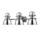 Golden - 3602-BA3 CH-CH - Three Light Bath Vanity - Duncan BCB - Chrome