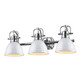 Golden - 3602-BA3 CH-WH - Three Light Bath Vanity - Duncan - Chrome