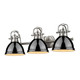 Golden - 3602-BA3 PW-BK - Three Light Bath Vanity - Duncan - Pewter