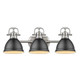 Duncan Three Light Bath Vanity (3602-BA3 PW-BLK)