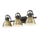 Golden - 3602-BA3 RBZ-AB - Three Light Vanity - Duncan - Rubbed Bronze