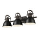Golden - 3602-BA3 RBZ-BLK - Three Light Vanity - Duncan BCB - Rubbed Bronze