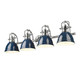 Golden - 3602-BA4 CH-NVY - Four Light Vanity - Duncan - Chrome
