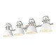 Golden - 3602-BA4 PW-WHT - Four Light Vanity - Duncan - Pewter